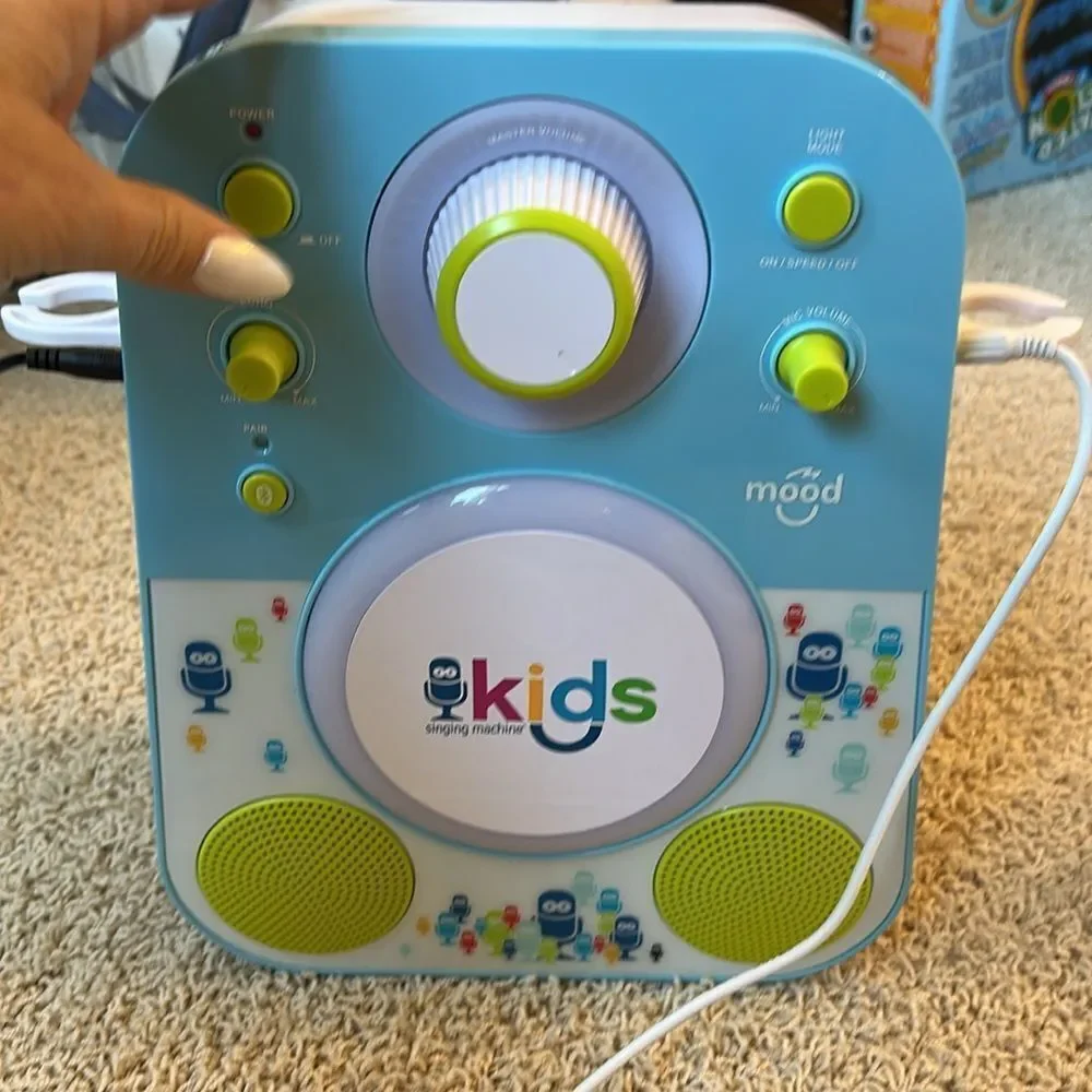 Blue and Green Learning Toy Speaker with Handle